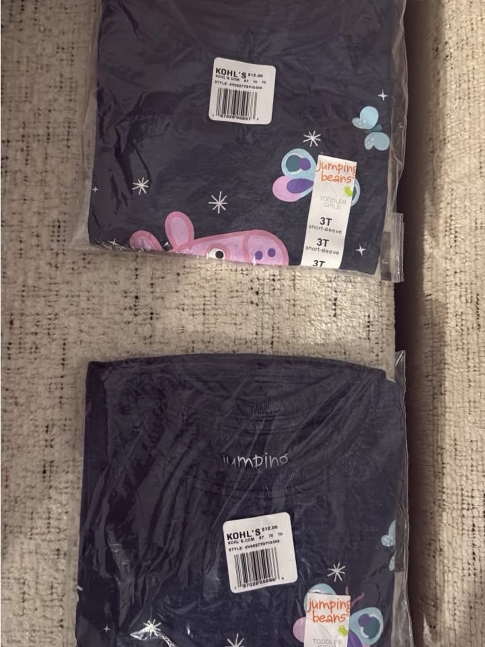 jumping beans Navy Toddler Short-Sleeve Top with Pink & Light Blue Accents